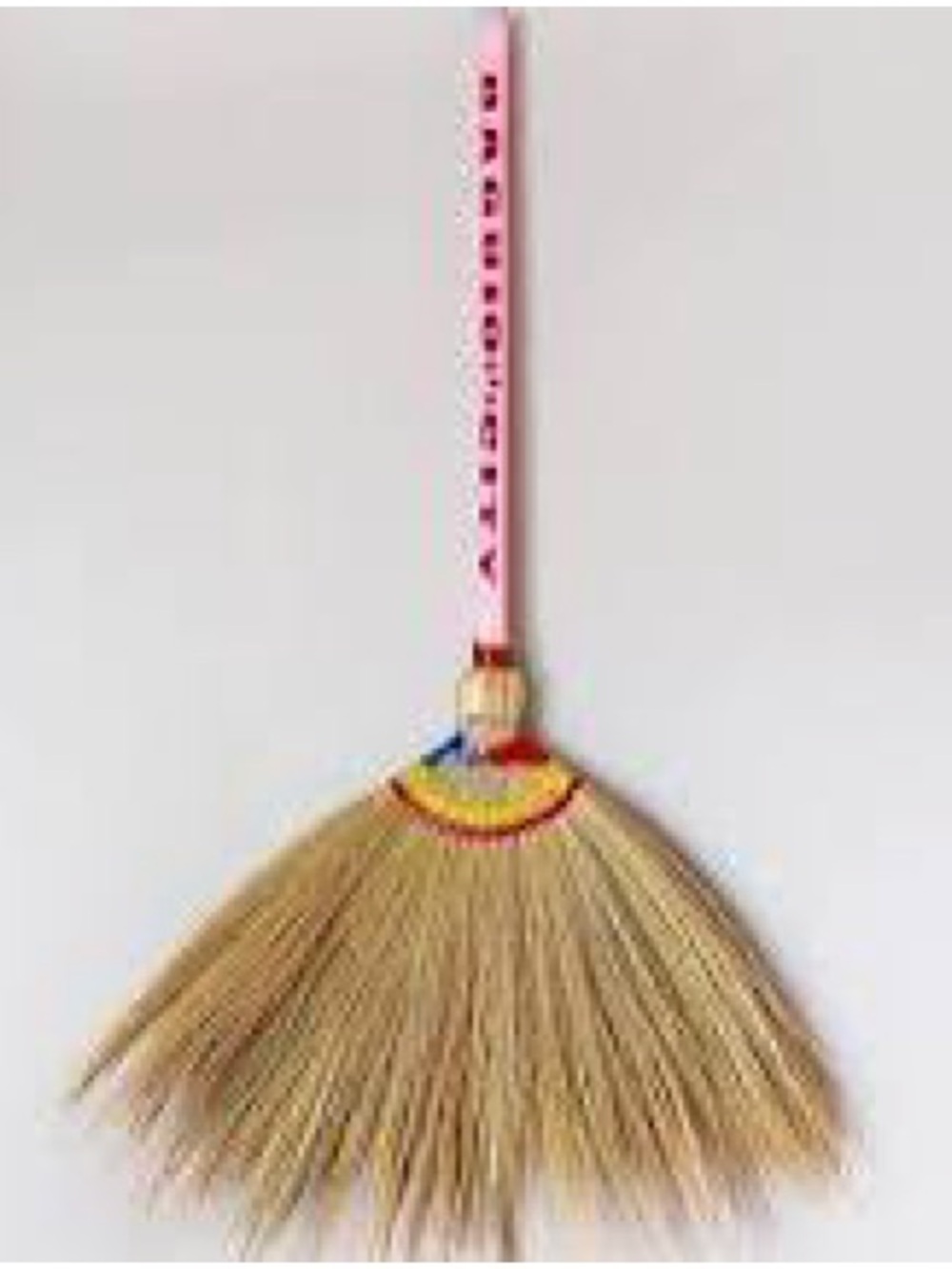 Natural Straw Hand Broom with Blue Handle - Picture 3 of 3